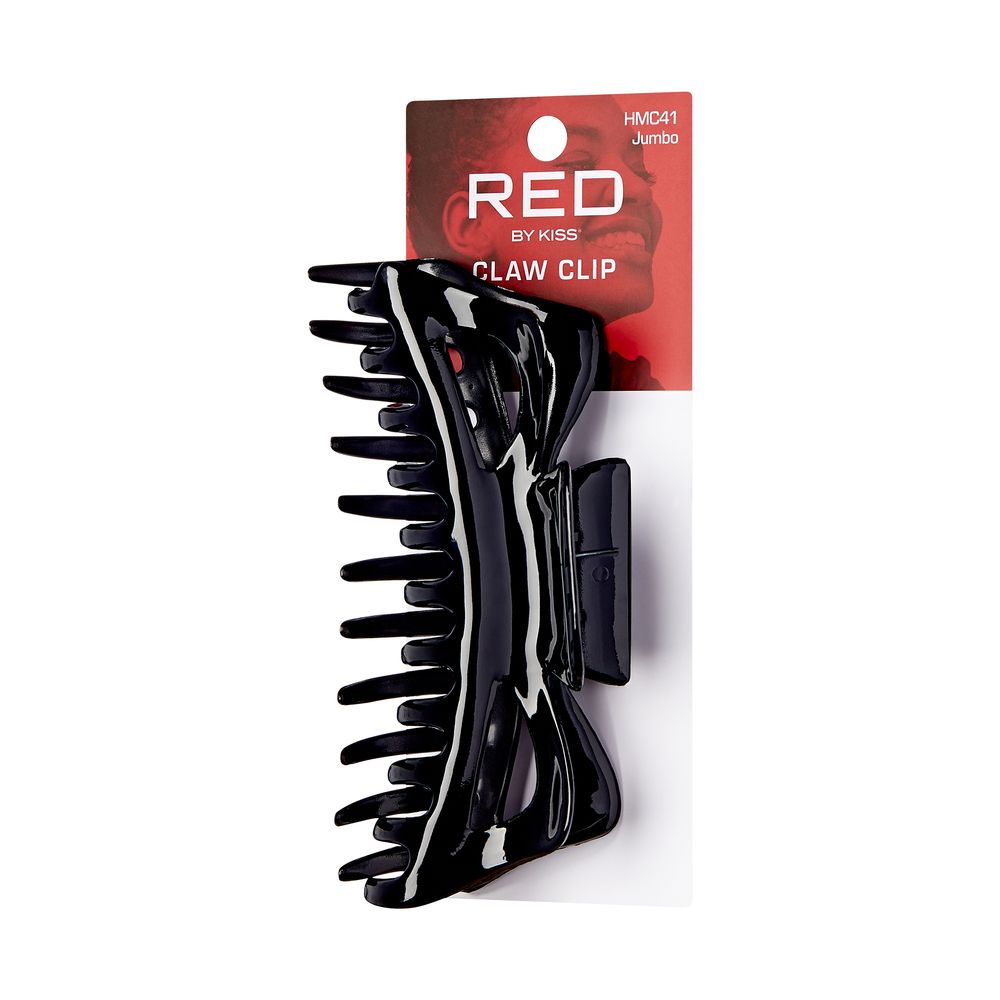 RED Hair Claw Clip Jumbo Black