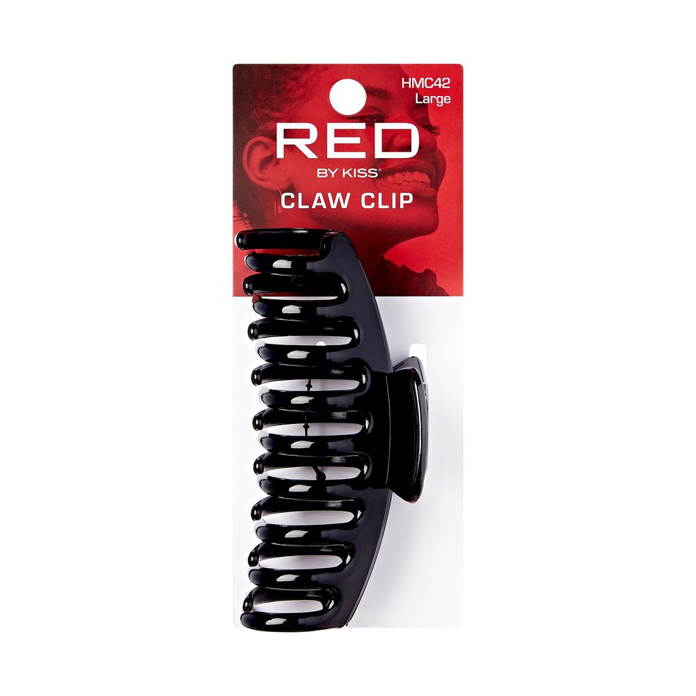 RED Hair Claw Clip Large Black