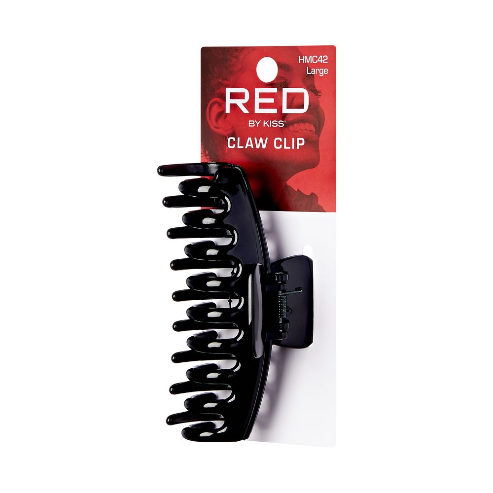 RED Hair Claw Clip Large Black