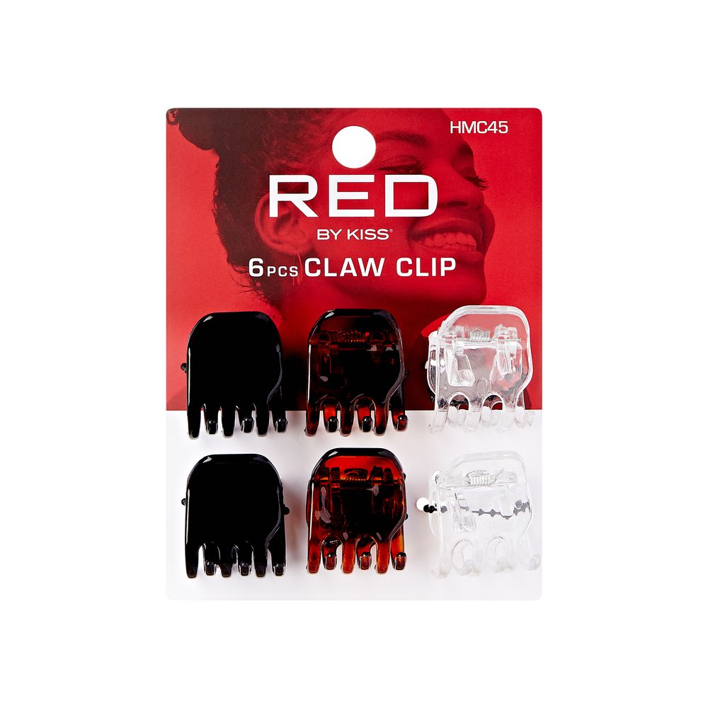 RED Hair Claw Clip 6 pcs