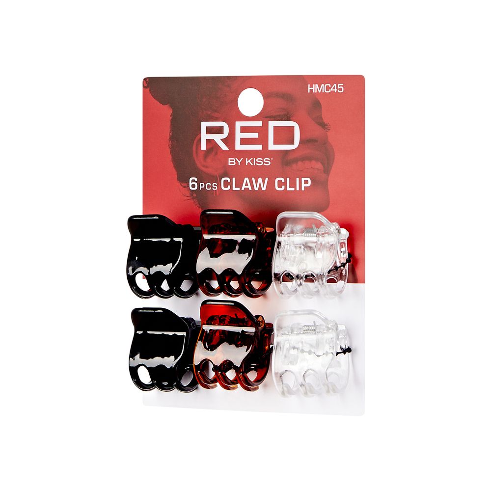 RED Hair Claw Clip 6 pcs