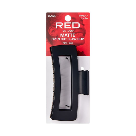 RED Open Cut Claw Clip Jumbo Matte Black