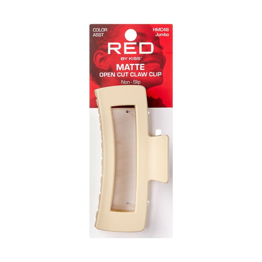 RED Open Cut Claw Clip Jumbo Matte Assorted