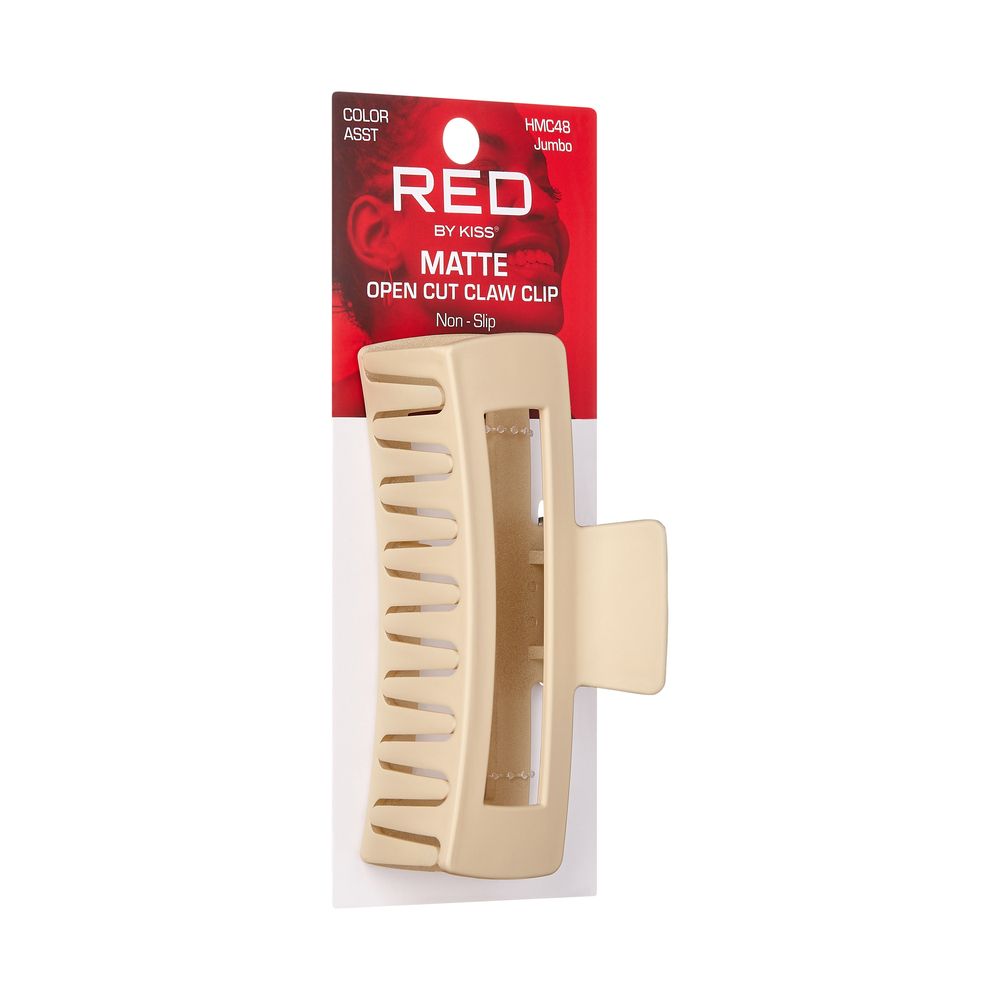 RED Open Cut Claw Clip Jumbo Matte Assorted