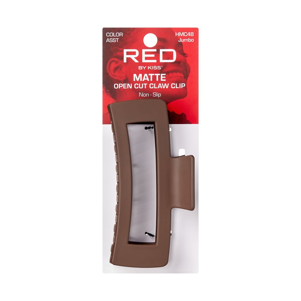 RED Open Cut Claw Clip Jumbo Matte Assorted