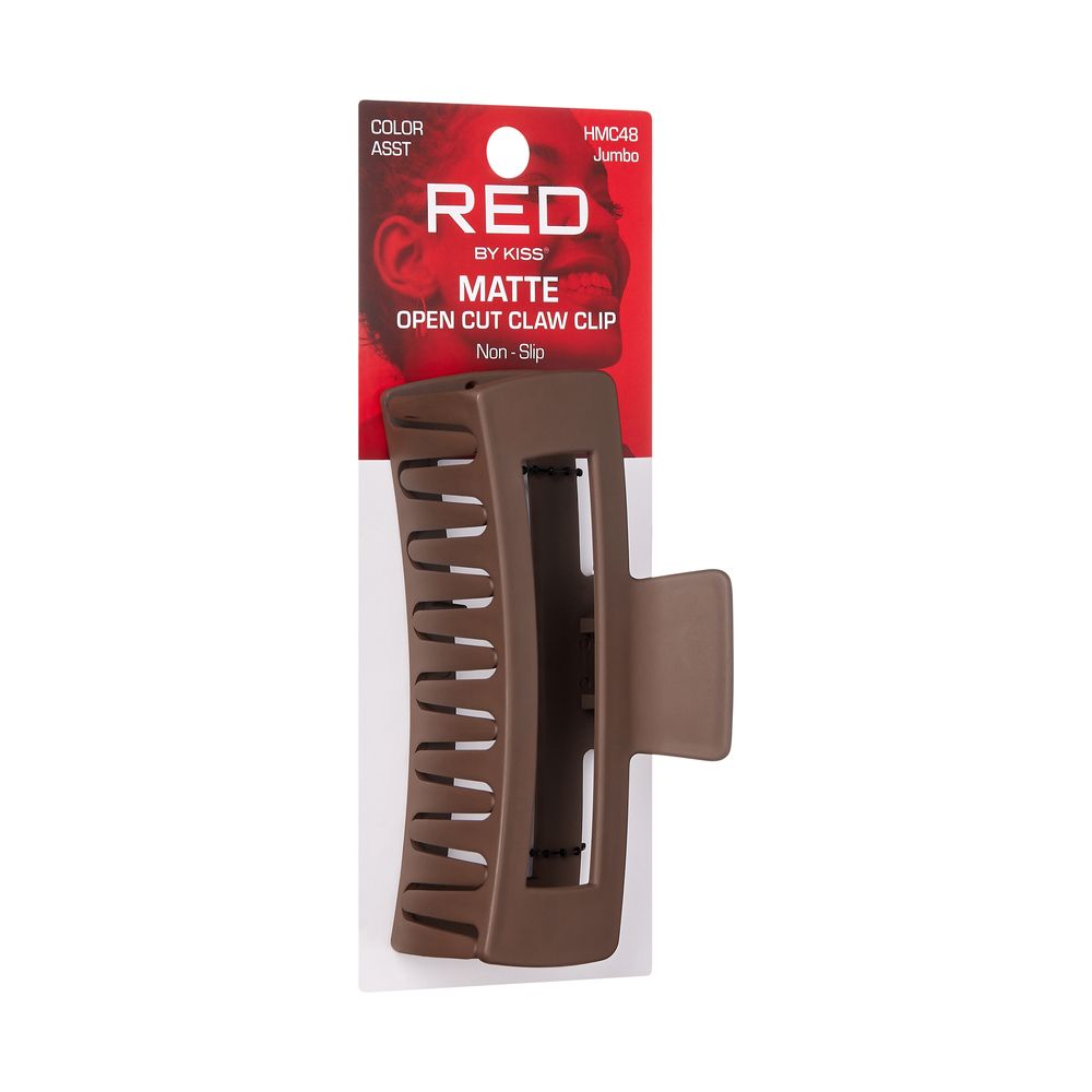 RED Open Cut Claw Clip Jumbo Matte Assorted