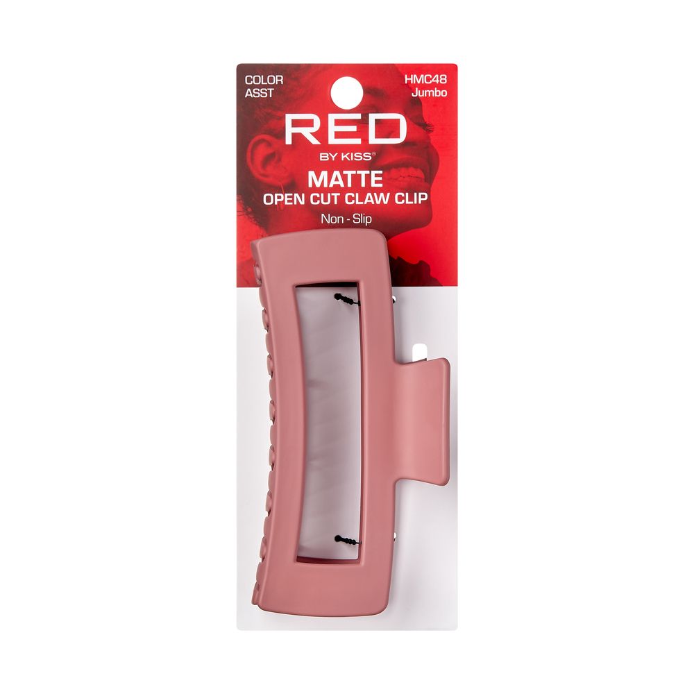 RED Open Cut Claw Clip Jumbo Matte Assorted