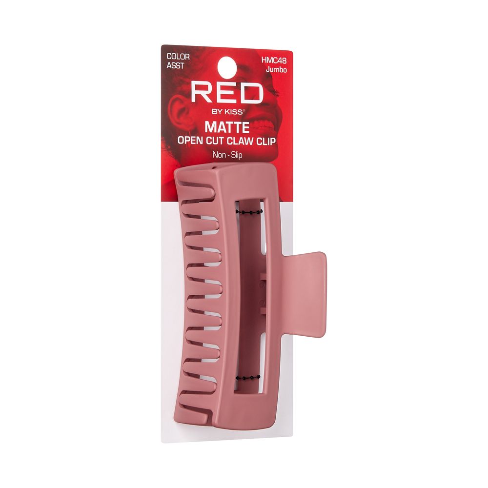 RED Open Cut Claw Clip Jumbo Matte Assorted