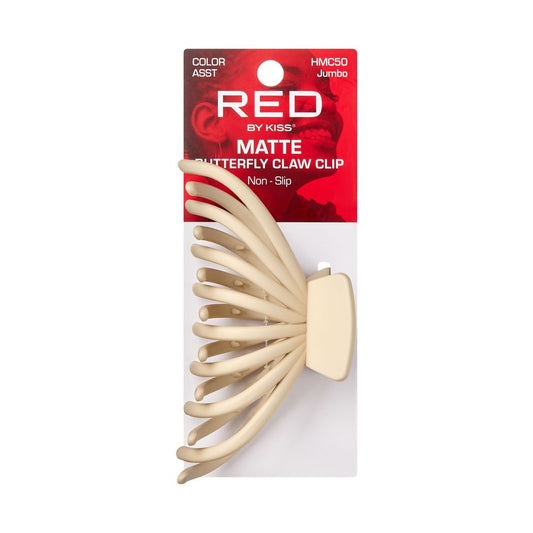 RED Butterfly Claw Clip Jumbo Matte Assorted