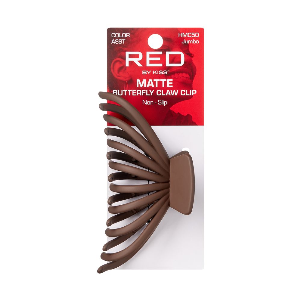 RED Butterfly Claw Clip Jumbo Matte Assorted