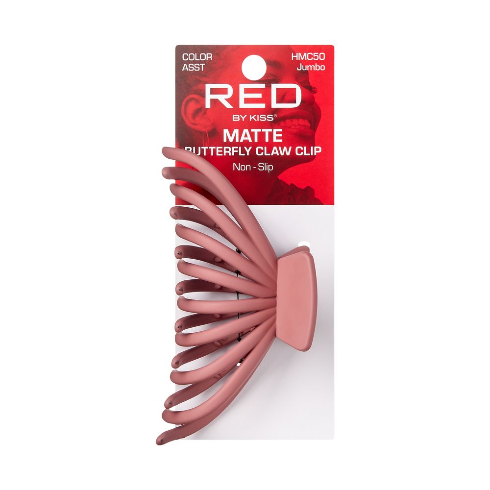 RED Butterfly Claw Clip Jumbo Matte Assorted