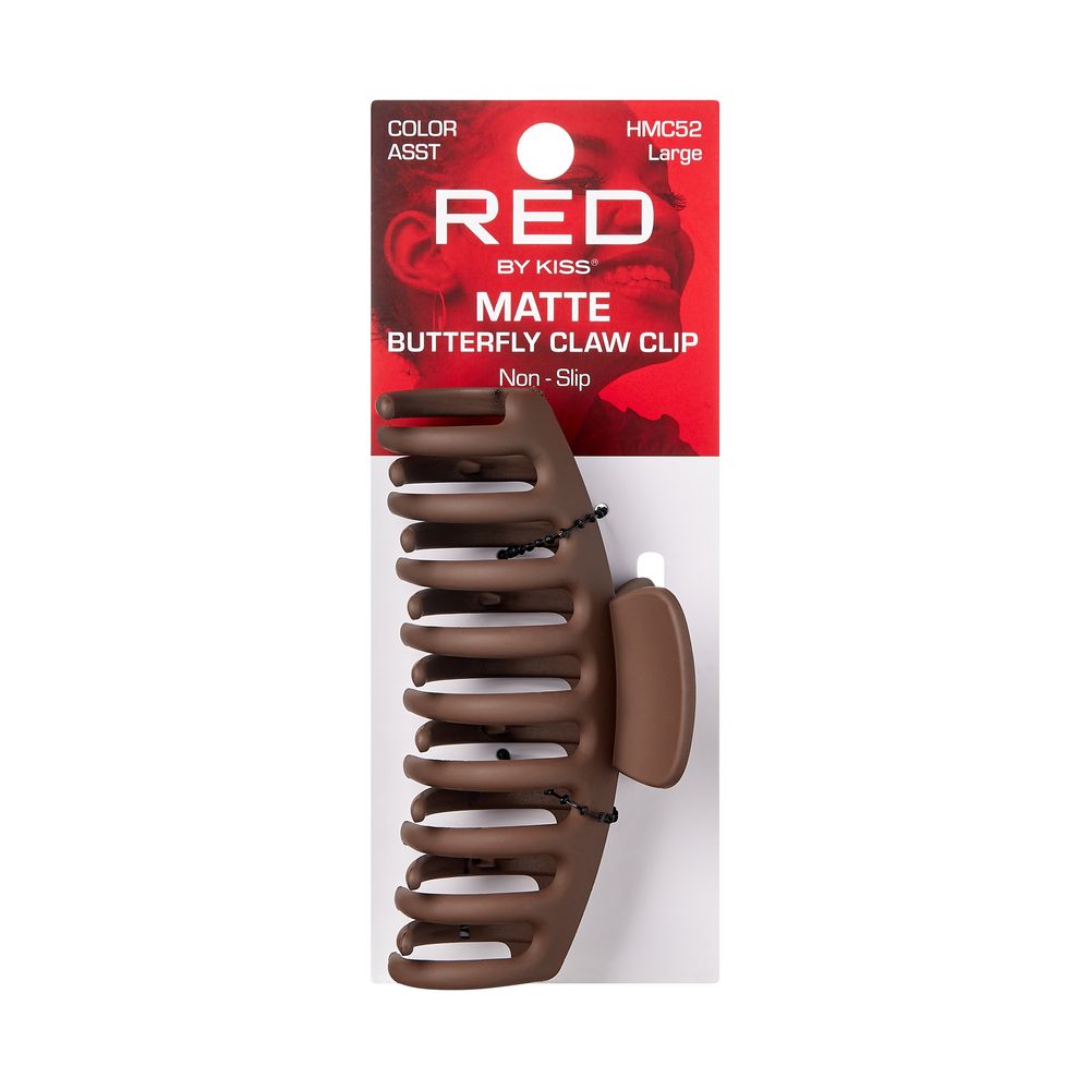 RED Butterfly Claw Clip Large Matte Assorted