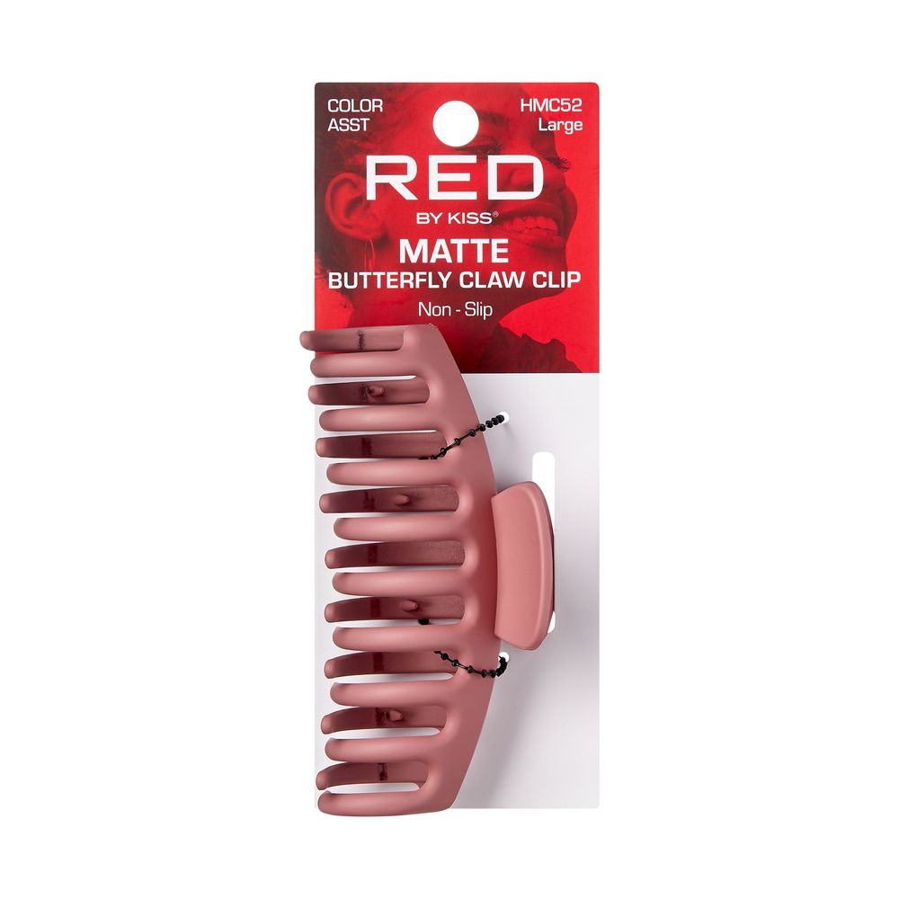 RED Butterfly Claw Clip Large Matte Assorted