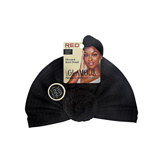 RED Glamour Knot Turban Black