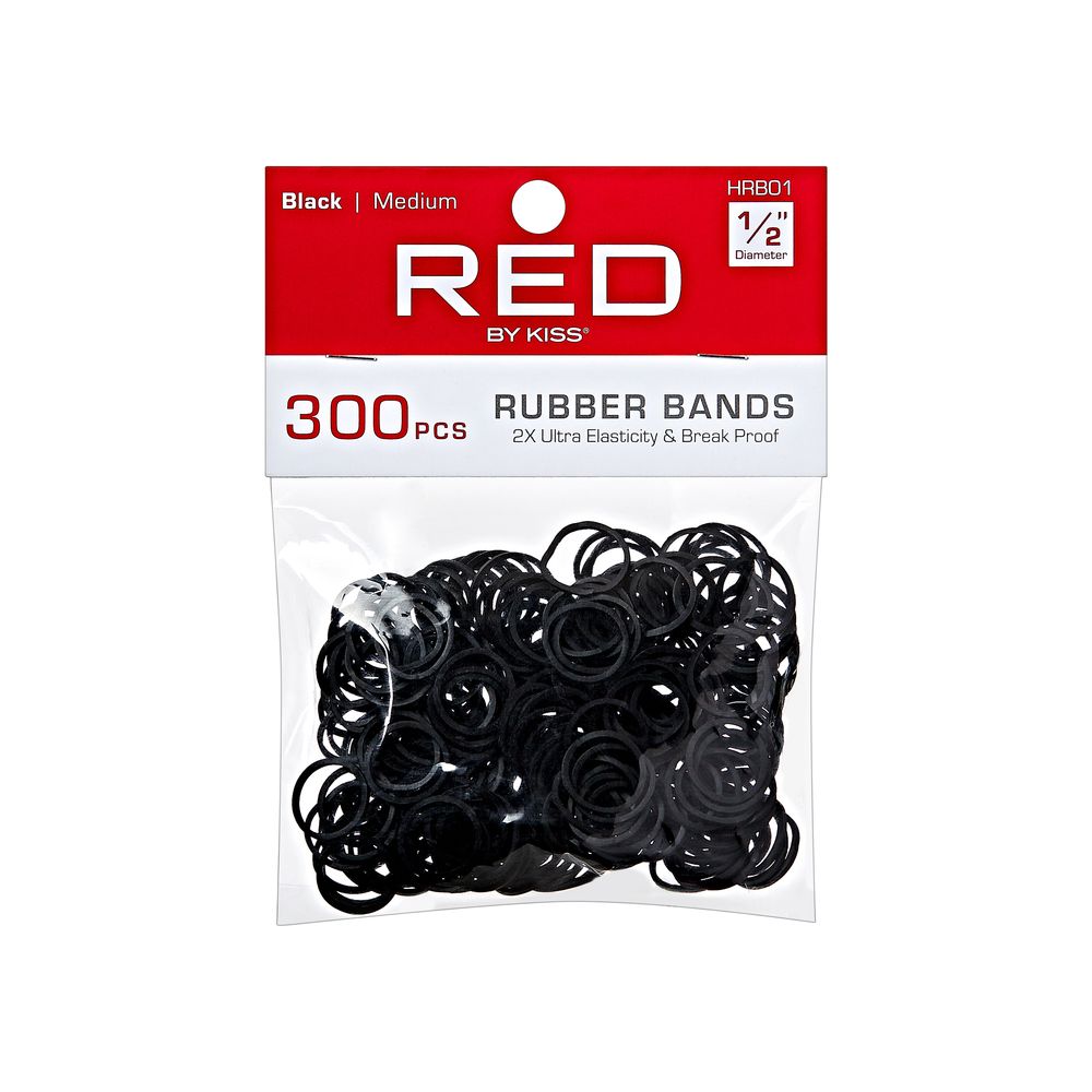 Red Rubber Bands Medium 300 pcs Black