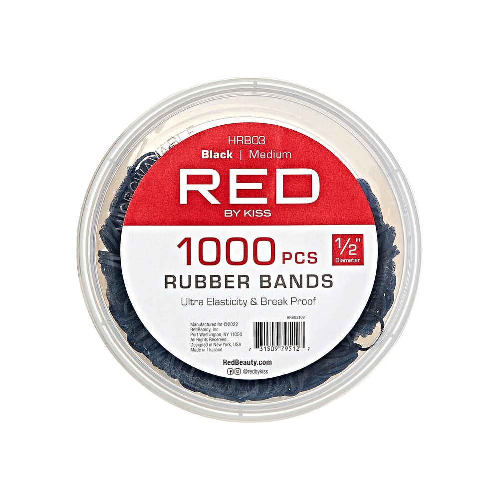 Red Rubber Bands Medium 1000 PCS Black