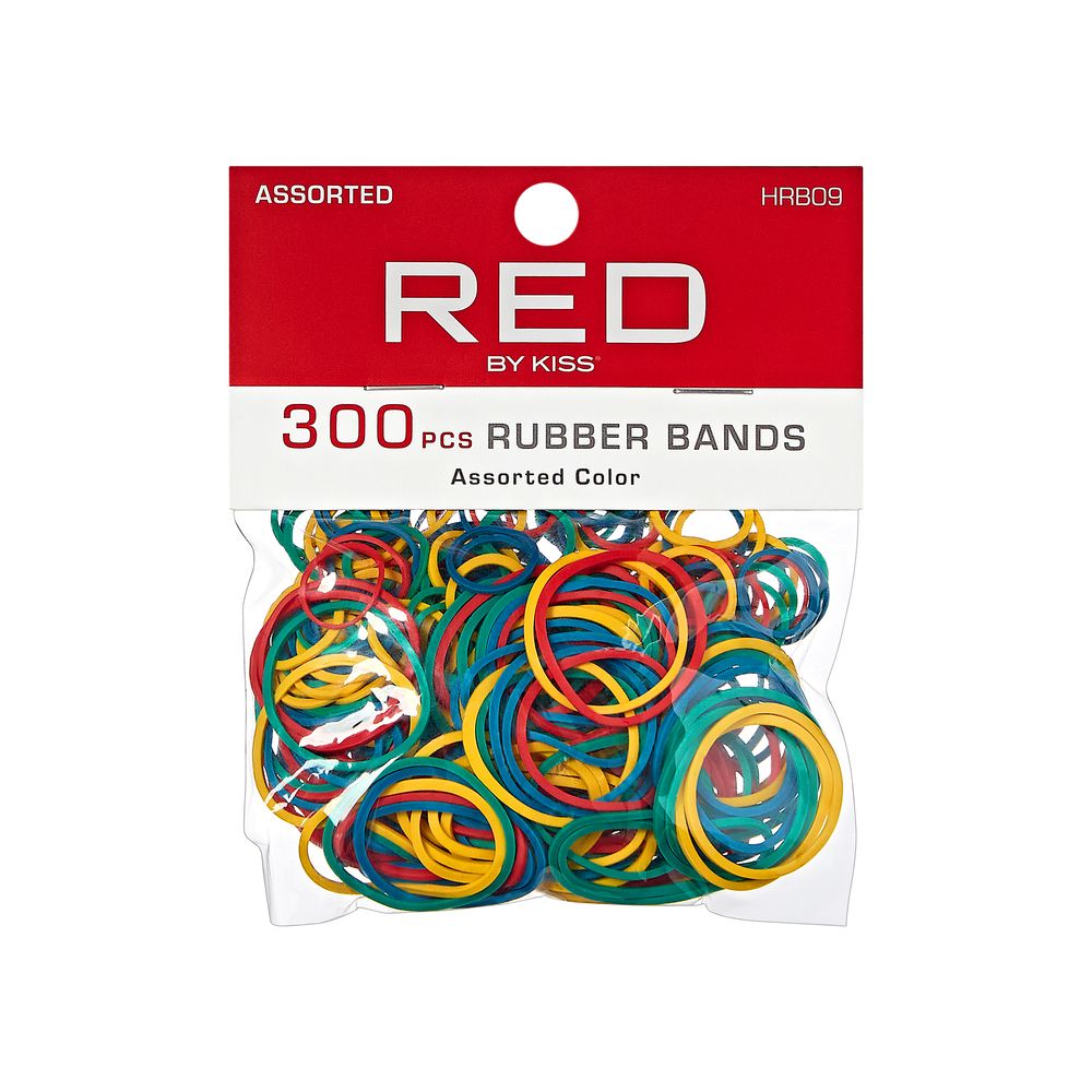 RED Rubber Bands Assorted Size Mulit Color 300 pcs