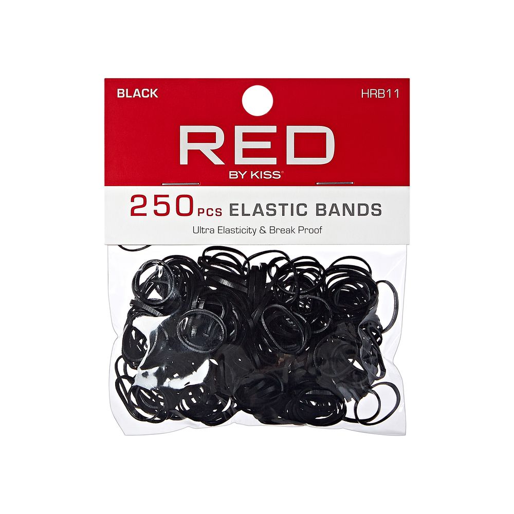 RED Plastic Elastic Bands Black