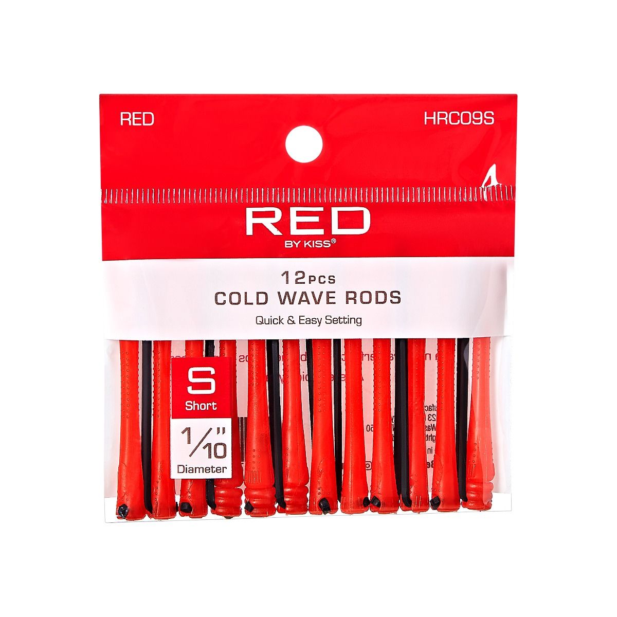 RED Cold Wave Rods 12pc Short Red 1/10"