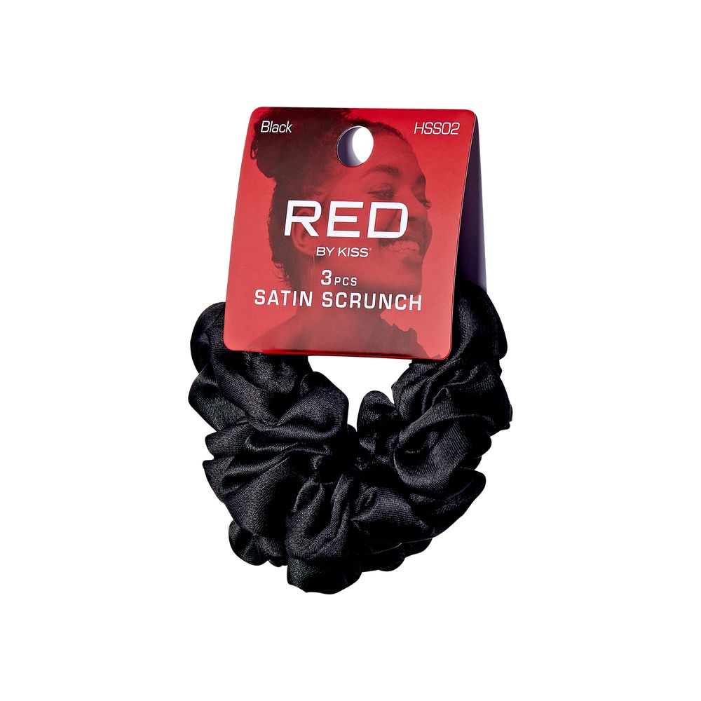 RED Satin Black Scrunch 3 pcs