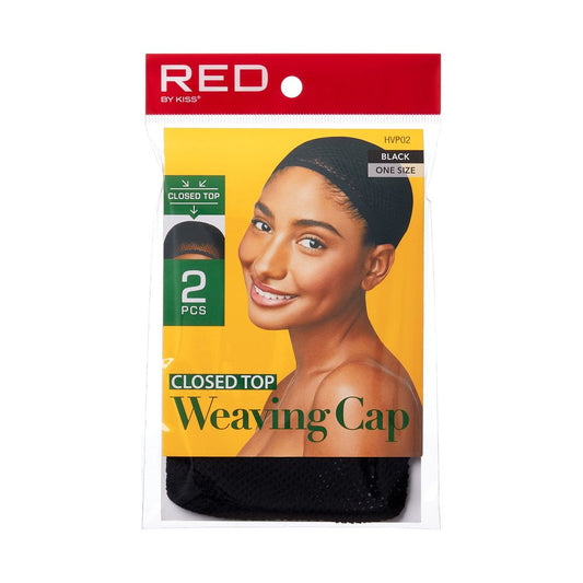 RED Mesh Weaving Cap Closed Top 2pc Black