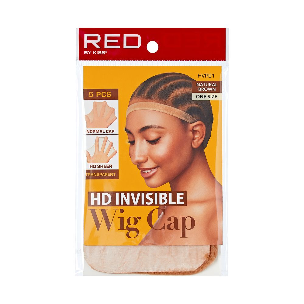 RED HD Stocking Wig Cap 5 pcs Natural Brown