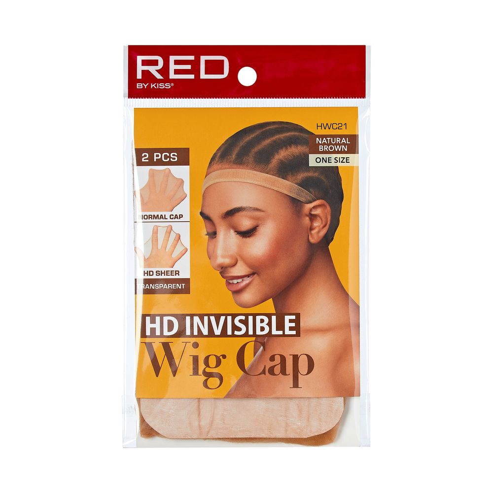 RED HD Stocking Wig Cap 2 pcs Natural Brown