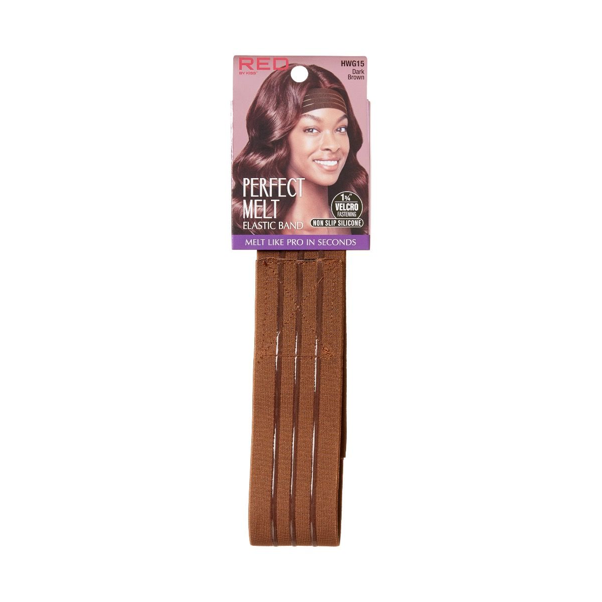 RED Perfect Melt Wig Band Wide Silicone Dark Brown