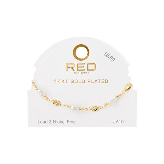 RED Glam Fashion Anklet - Pearl
