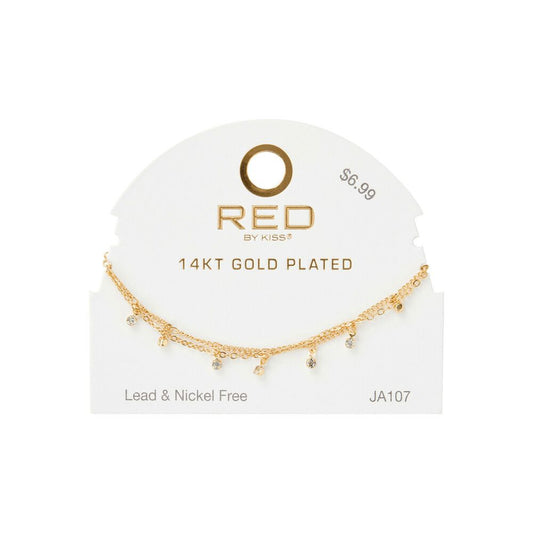 RED Glam Fashion Anklet - Crystal