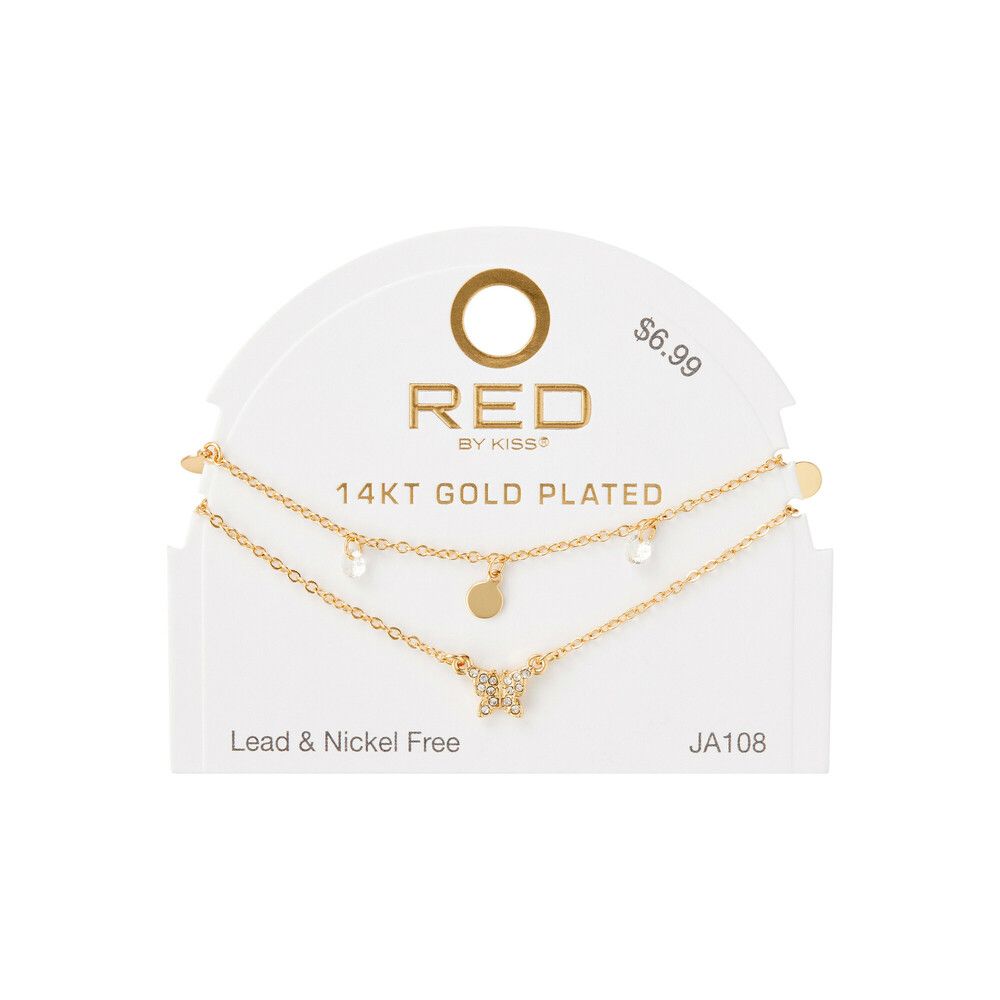 RED Glam Fashion Anklet - RS Butterfly