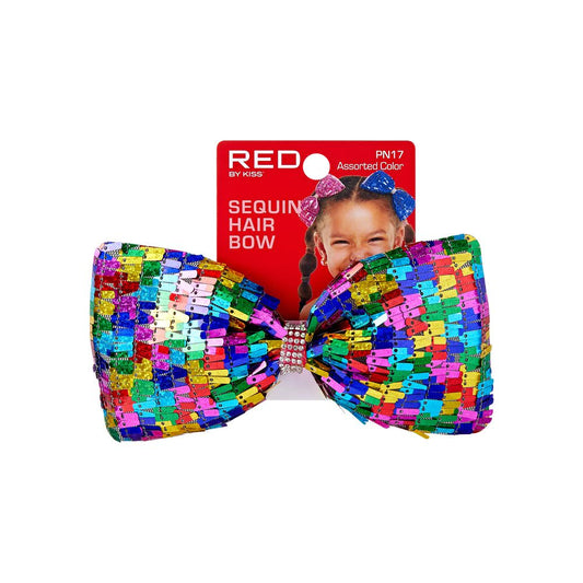 RED Kids Hair Bows Sequin