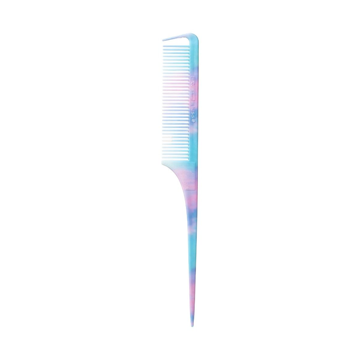 RED Blue Tie Dye Parting Rat Tail Comb