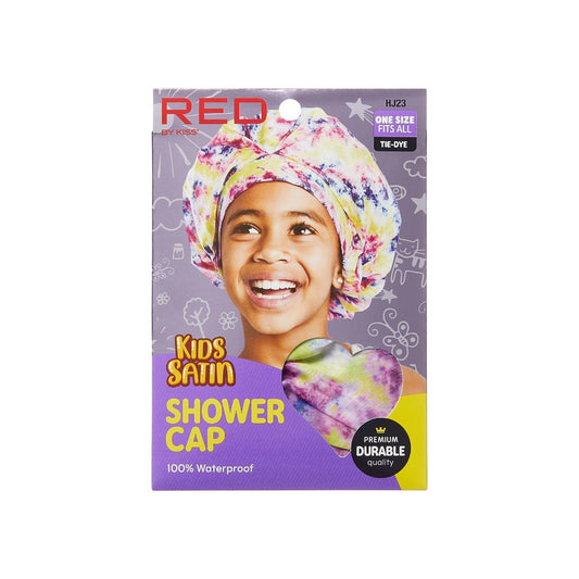 Red Kids Premium Shower Cap Tie-Dye