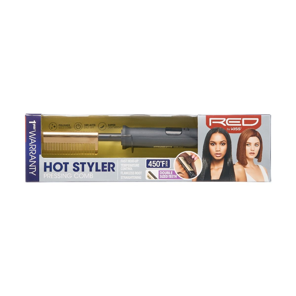 RED Hot Styler Pressing Comb Double Sided Teeth