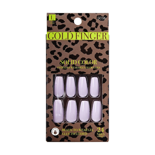 Gold Finger Solid Colors Nails Lavender