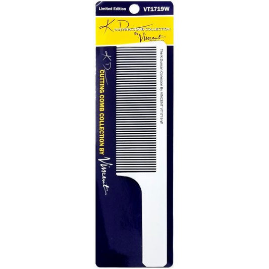 Vincent KD Flat Top Ceramic Comb White VT1719W